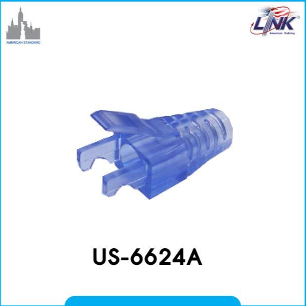 LINK NEW CAT6 CRYSTAL LOCKING PLUG BOOT US-6624A (10/Pack) Blue US6624A