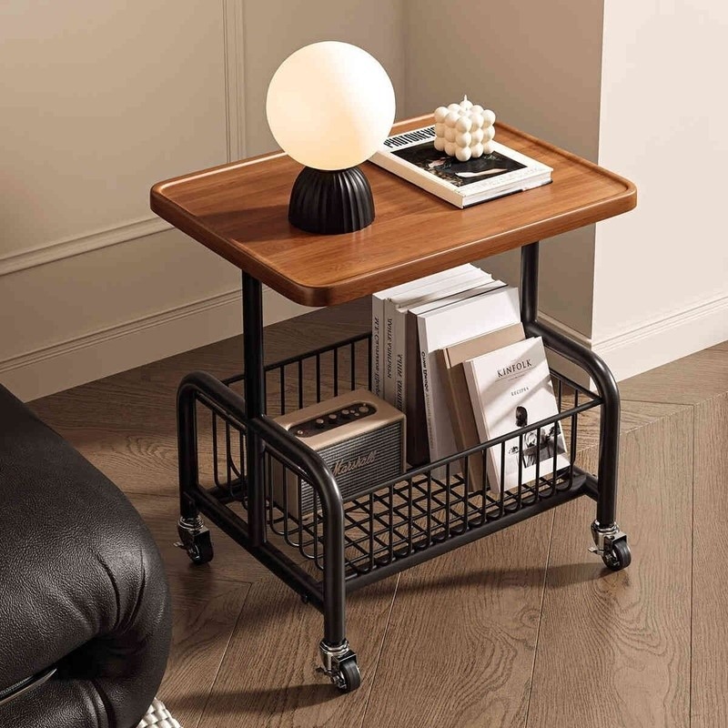 COD【🇹🇭พร้อมส่งในไทย🇹🇭】โซฟาโต๊ะข้างที่สามารถเคลื่อนย้ายห้องนั่งเล่นรถเข็นครัวเรือนโต๊ะข้างที่เรียบง่ายโต๊ะกาแฟขนาดเล็ก