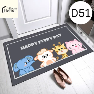 พรม3Dห้องครัว ลายการ์ตูน สัตว์น่ารัก (ไร้ขอบ) ขนาด 40X60cm พรมปูพื้นในห้องครัว พรมเช็ดเท้า พรมปูพื้น ซับน้ำดี ยางกันลื่น