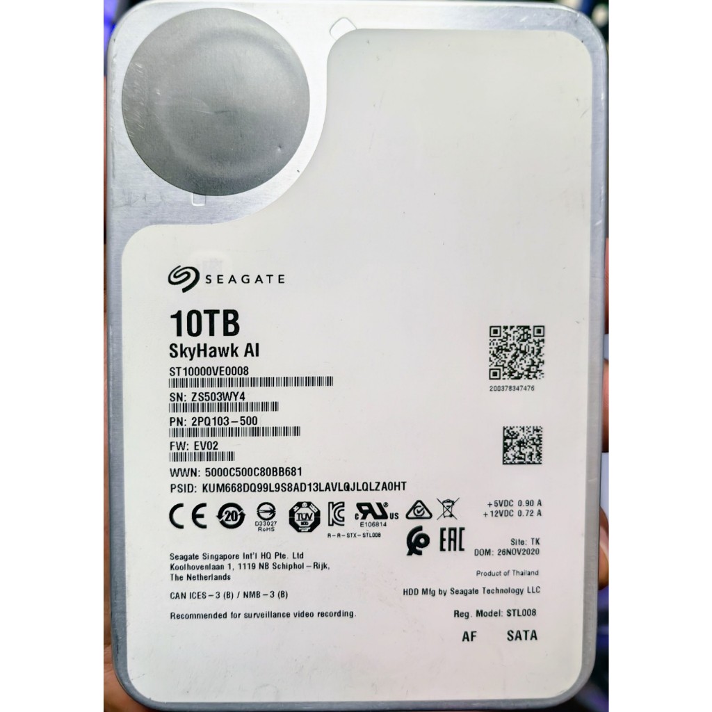 10TB skyhawk cctv harddisk มือสอง ใช้งานปกติ ประกัน30วัน