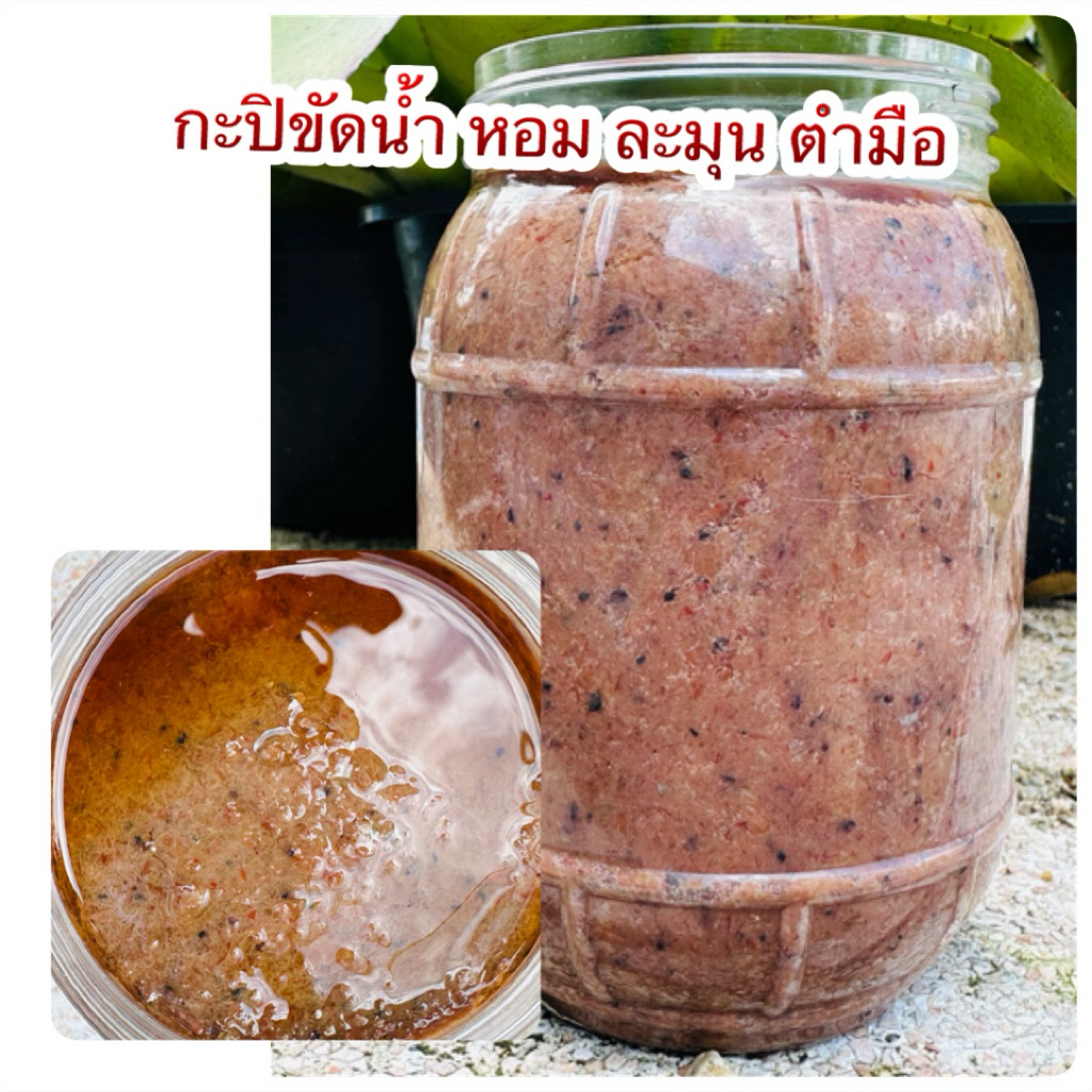 กะปิขัดน้ำ กุ้งเคย สูตรโบราณ เชมือ ตำมือ หมักนานกว่า 6 ด นำ้หนักรวมกระปุก 1 กก