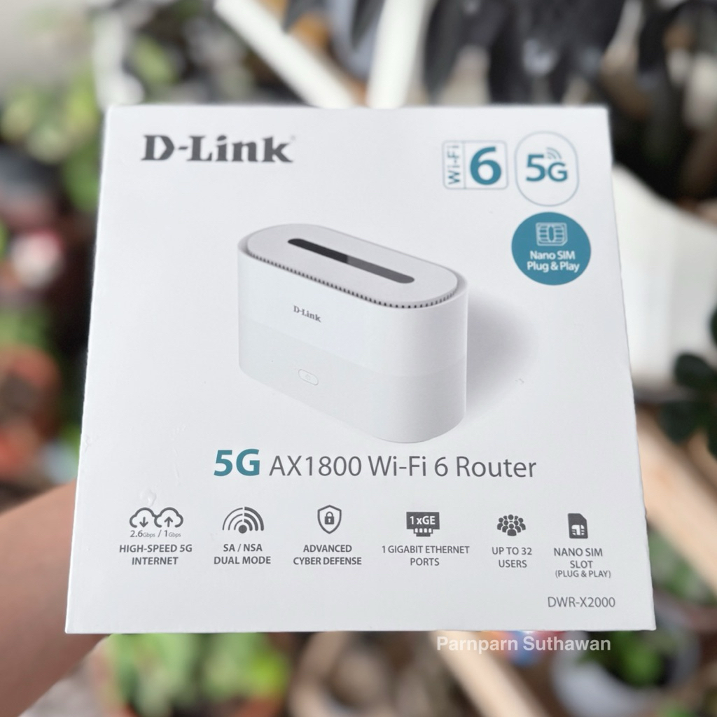 D-Link ใส่ซิม5G AX1800 Wi-Fi 6 Router Model : DWR-X2000 DWRX2000