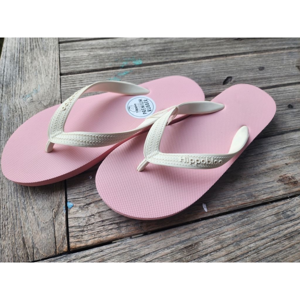 รองเท้าแตะ ยางพาราแท้ hippobloo คละสีพาสเทลสายขาว japan รูปที่ 7