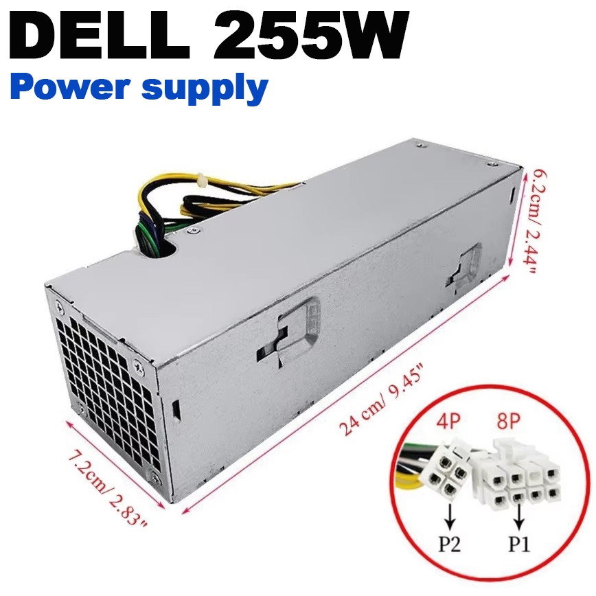 Power supply DELL 255W (L255ES-00, D255AS-00) 8pin, 4pin สําหรับ Dell 3020 7020 9020 T7100 4Pin+8Pin