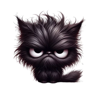 ตัวรีดติดเสื้อ แมวดำขี้งอล 159 F.368 Grumpy Black Cat
