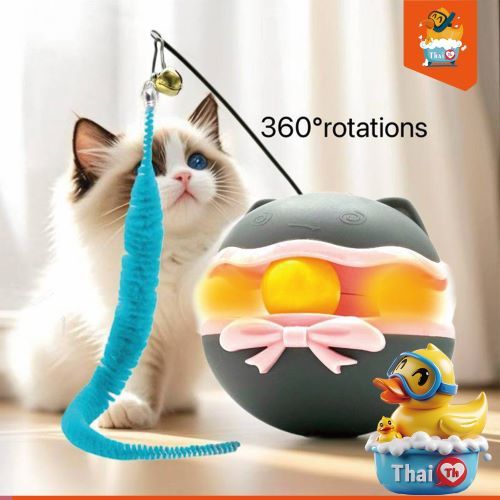 Thai.th บอลล้มลุก ของเล่น สำหรับล่อแมว ของเล่นตุ๊กตาแมว ตุ๊กตาล้มลุก แบบใส่ถ่าน  QQ39