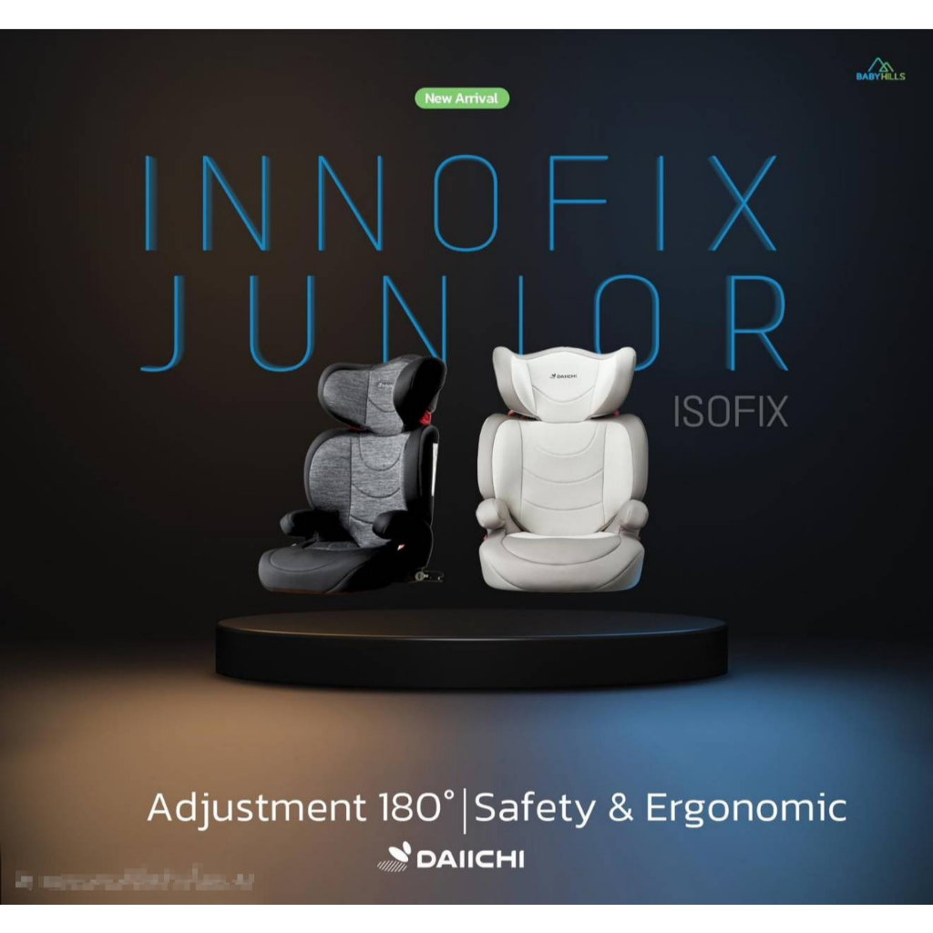DAIICHI - Innofix Junior คาร์ซีทสำหรับเด็กโต (ระบบBelt/Isofix) อายุตั้งแต่ 3-12 ปี ความสูงพนักพิงปรับได้