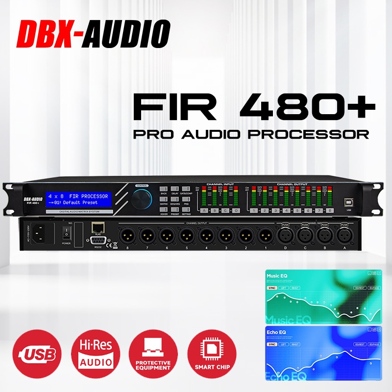 DBX-AUDIO FIR480 + โปรเซสเซอร์เสียงดิจิตอลมัลติฟังก์ชั่นระดับมืออาชีพสี่อินพุทแปดเอาต์พุตคุณภาพเสียง