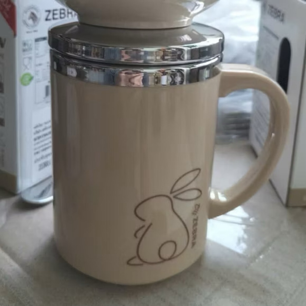 แก้วMug Zebra ตราม้าลาย สีครีม