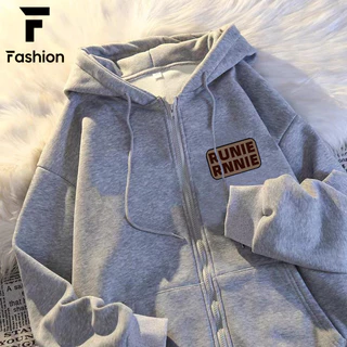แจ็กเก็ตสเวตเตอร์ฮู้ดคู่ zip unisex ใส่สบาย เนื้อผ้านุ่ม หลวมพอดีตัว สไตล์เกาหลี เหมาะสำหรับผู้หญิง ผู้ชาย