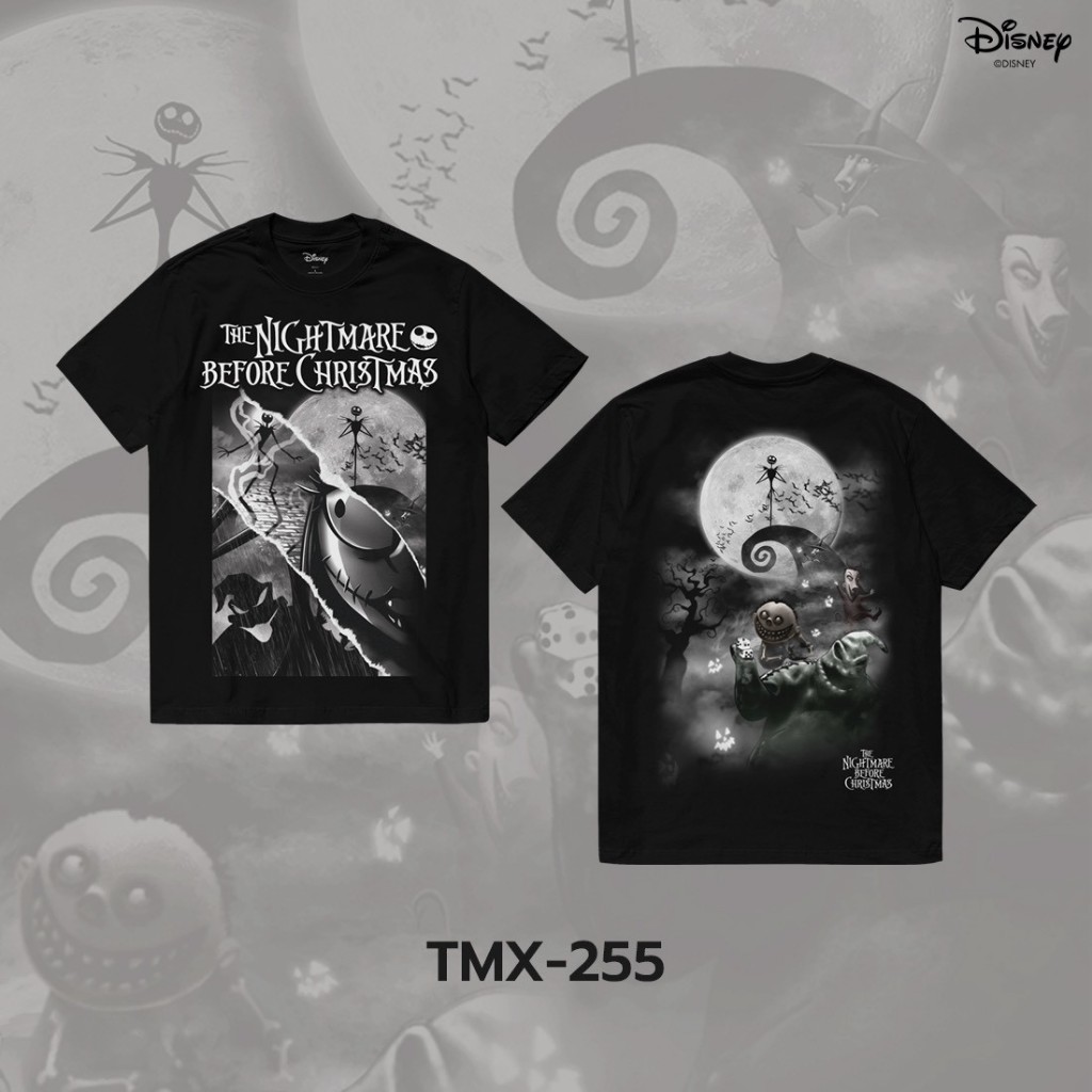 Power 7 Shop เสื้อยืดการ์ตูน "The Nightmare Before Christmas" ลิขสิทธิ์แท้ DISNEY (TMX-255)