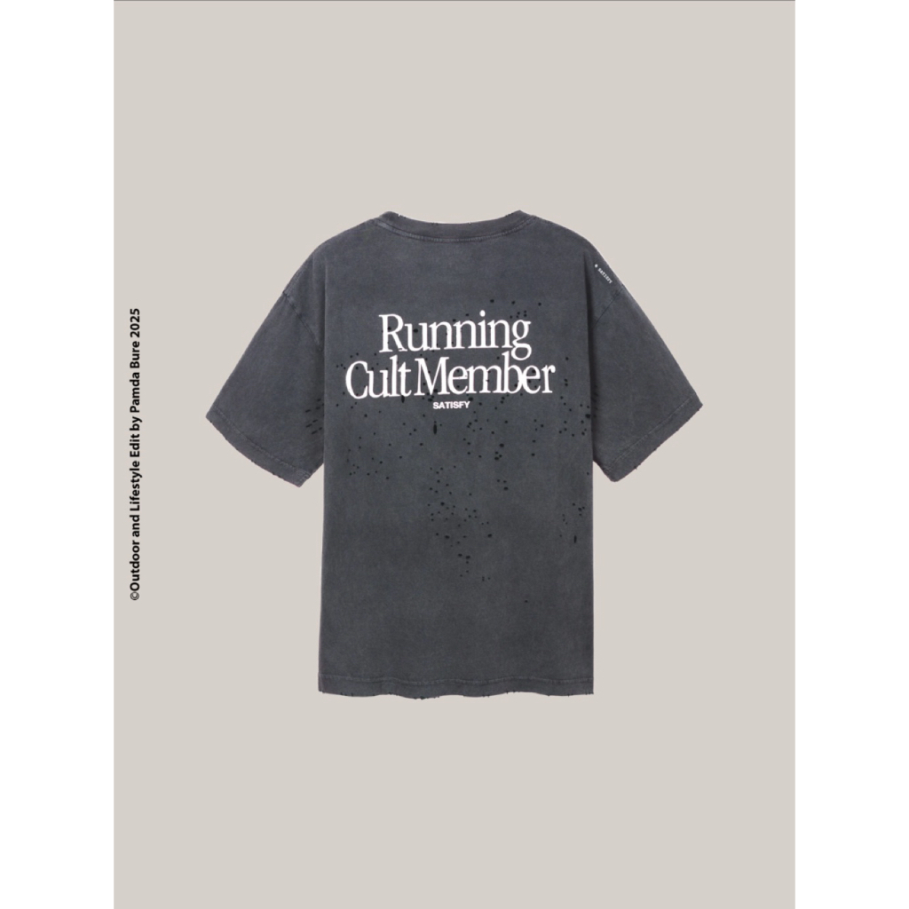 🚩SATISFY Running Cult Member MothTech™ T-Shirt Aged Black