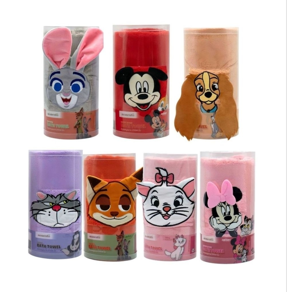 พร้อมส่ง โมเมนโต Disney ผ้าขนหนู 3 มิติ ขนาด 27×54 นิ้ว ผ้าเช็ดตัว ลิขสิทธิ์แท้