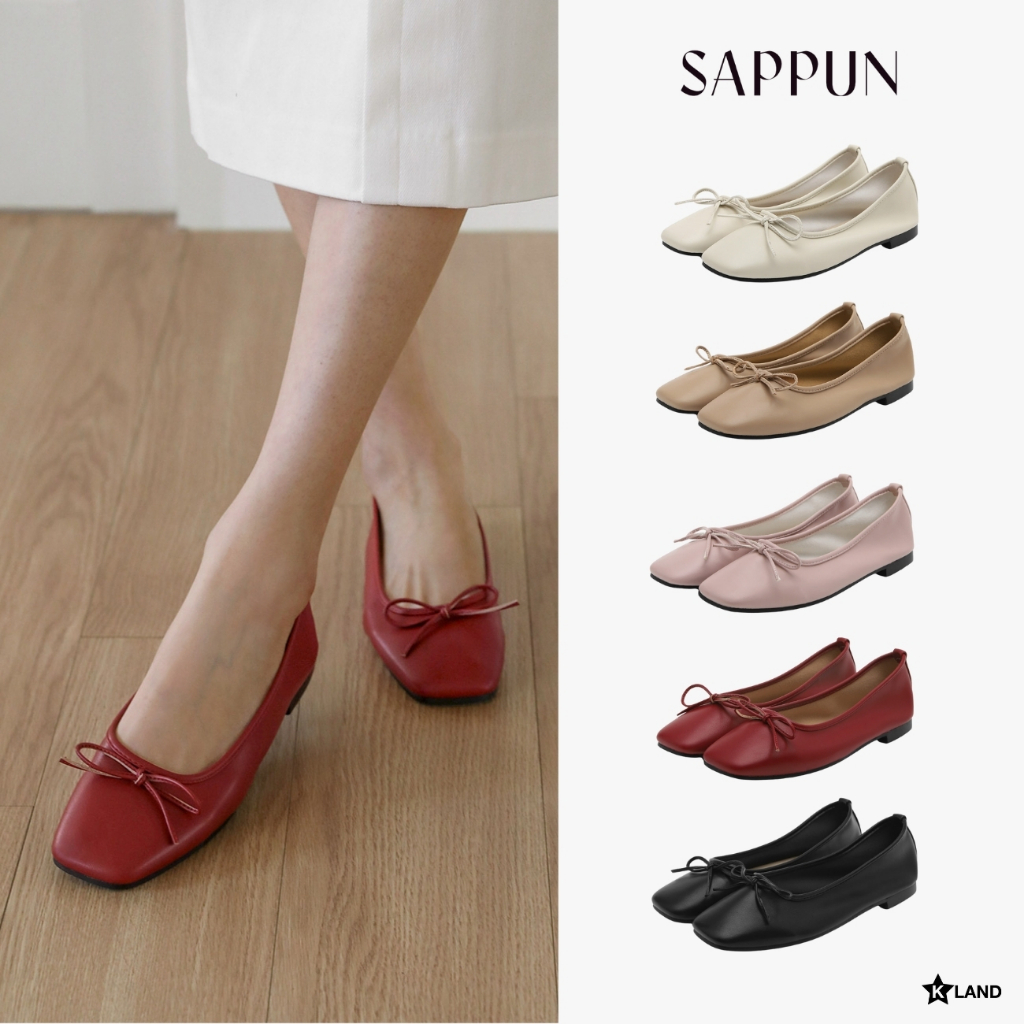 [NEW Collection] SAPPUN Ellisy Ribbon Flats รองเท้าผู้หญิง แฮนด์เมด ส้น 1cm ใส่สบาย