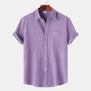 Estivo เสื้อเชิ้ตชายแขนสั้น ผ้าสบาย ระบายความร้อน หลายสี 24ชั่วโมงจัดส่ง