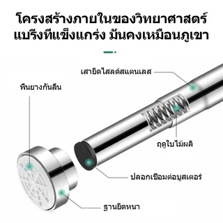 ICIC ราวม่าน สแตนเลส ราวผ้าม่าน ราวตากผ้า ราวยืดหดได้ ราวตากผ้าติดผนัง ราวม่านห้องน้ำ ไม่ต้องเจาะ ปรับระดับยืดหดได้