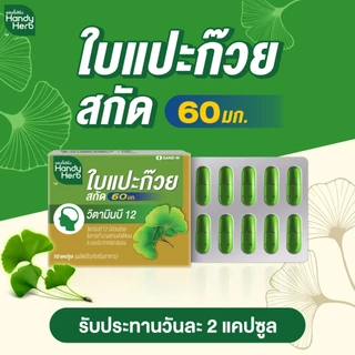 สูตรใหม่! HandyHerb ใบแปะก๊วยสกัด 60 มก. สมุนไพรแคปซูล ชนิดแผง