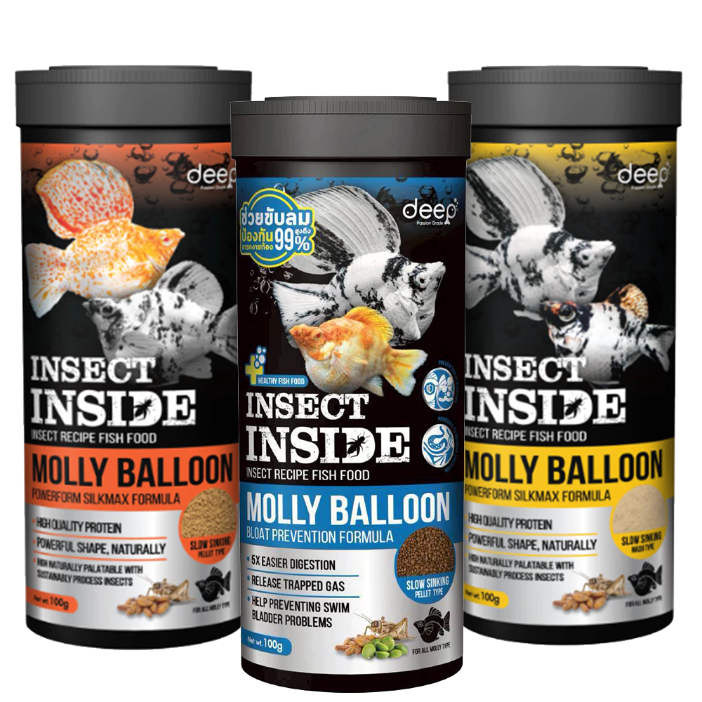 DEEP Insect Inside - Molly Balloon (อาหารปั้น/เม็ดลอย/เม็ดจม สำหรับปลาสวยงามทุกชนิด)