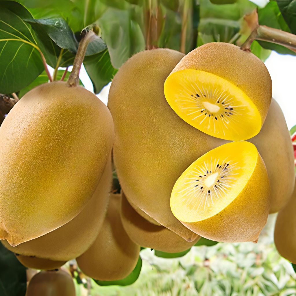 ต้นกีวี่ทองผลเหลือง Golden Flesh Kiwi ต้นนำเข้า 30–40 cm