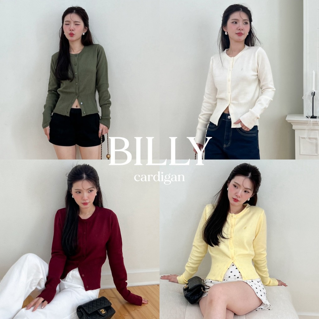 SHOP.POPO-Billy cardigan เสื้อคาดิแกนดีเทลจั๊มเอวและแขน