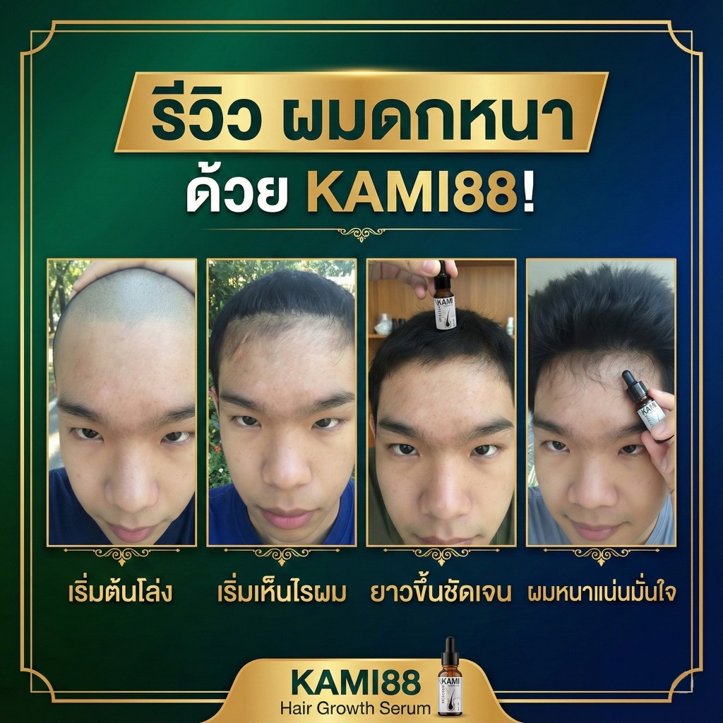 เซรั่มปลูกผม ปลูกคิ้ว ปลูกหนวด ราคาประหยัด สูตรเข้มข้น 10ml. (Kami88 Brand)