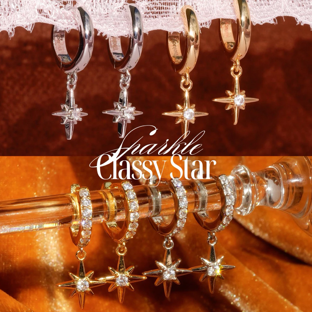 thelucy Classy star earrings ต่างหูห่วงรูปดาว