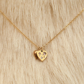 Bemet Mini je t'aime necklace สร้อยคอสแตนเลส *แจ้งฟ้อนท์และค…