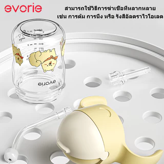 ขวดน้ำหัดดื่ม Evorie สำหรับเด็ก 6 เดือนขึ้นไป หลอดซิลิโคน 360° ดื่มง่าย วัสดุ Tritan ปลอดภัย BPA Free ความจุ 200ml