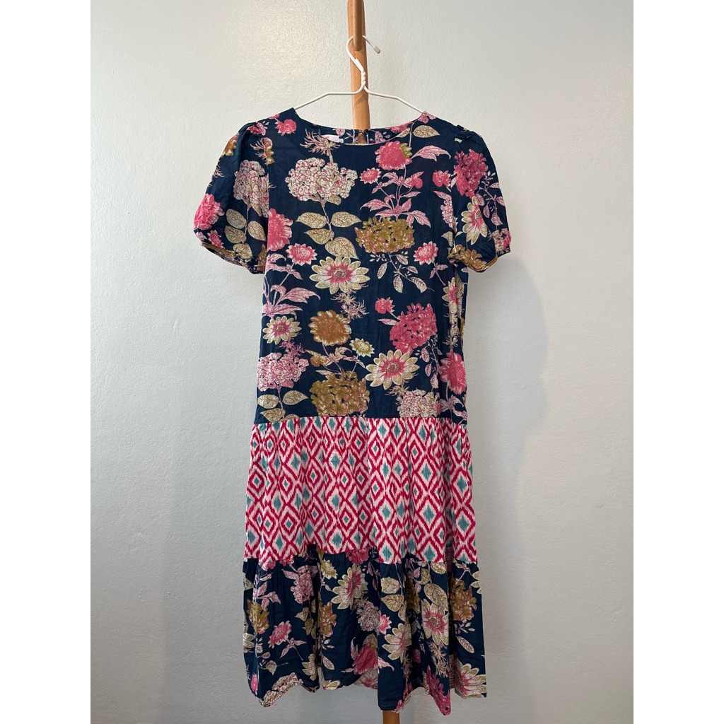 Indian Cotton Layer Dress – Size L (มือสอง สภาพดี)