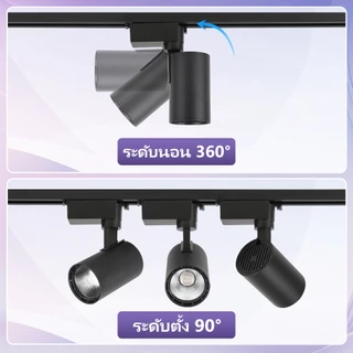 LED Track Light 3 สี รางไฟ หลอดไฟแทรคไลท์ ไฟแทรคไลท์ 12W/20W/40W COB ไฟราง สปอตไลท์ ห้องนั่งเล่น ไฟราว ซูเปอร์มาร์เก็