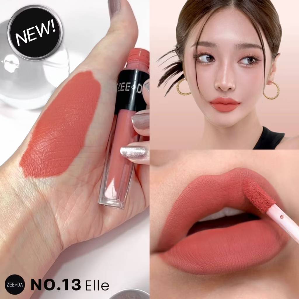 [13 ELLE] ZEEDA SILKY COAT LIP MATTE (ลิปกันน้ำ, ไม่ติด mask)