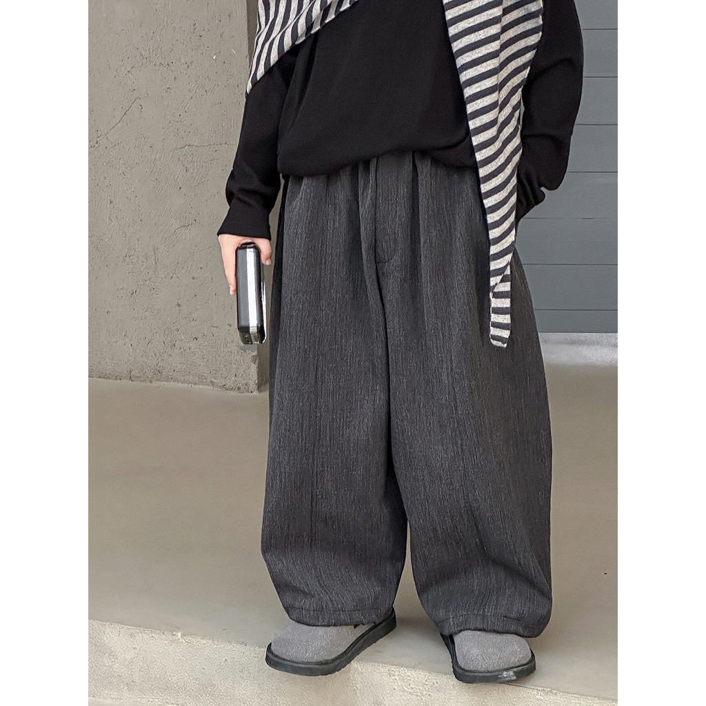 🛒พร้อมส่ง ☑️กางเกงขายาวเด็กสีเทา