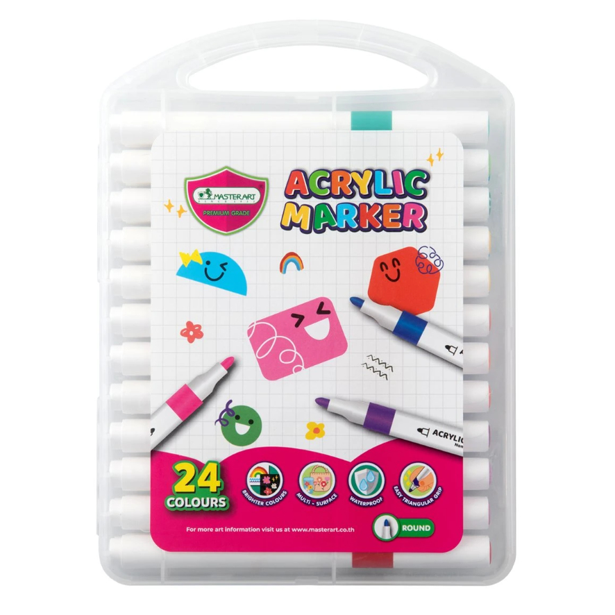 Master Art ปากกาสี อะคริลิคมาร์กเกอร์ Acrylic marker 12สี 24 สี 36 สี จำนวน 1 กล่อง