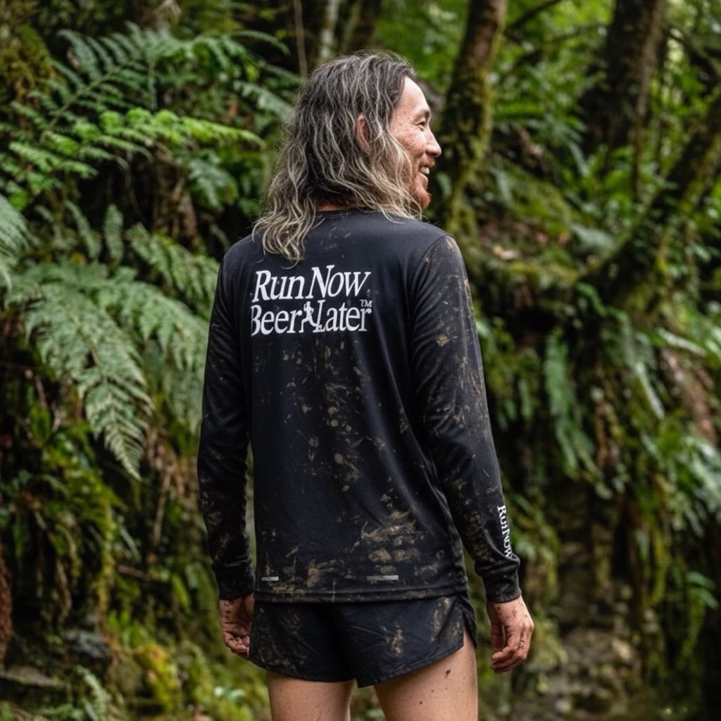 RUN NOW BEER LATER "CLASSIC" Running Shirt Long Sleeve