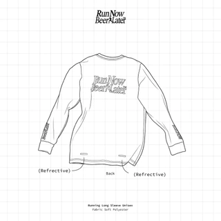 RUN NOW BEER LATER "CLASSIC" Running Shirt Long Sleeve