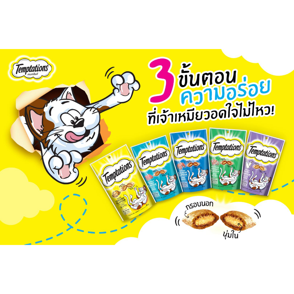 [ยกลัง]Temptations ขนมแมว Temptations เทมเทชันส์แพ็ค 75gX12ซอง สุดคุ้ม!!! ราคา ถูกที่สุด ดีลบีเคเค แกลเลอรีภาพที่ 5