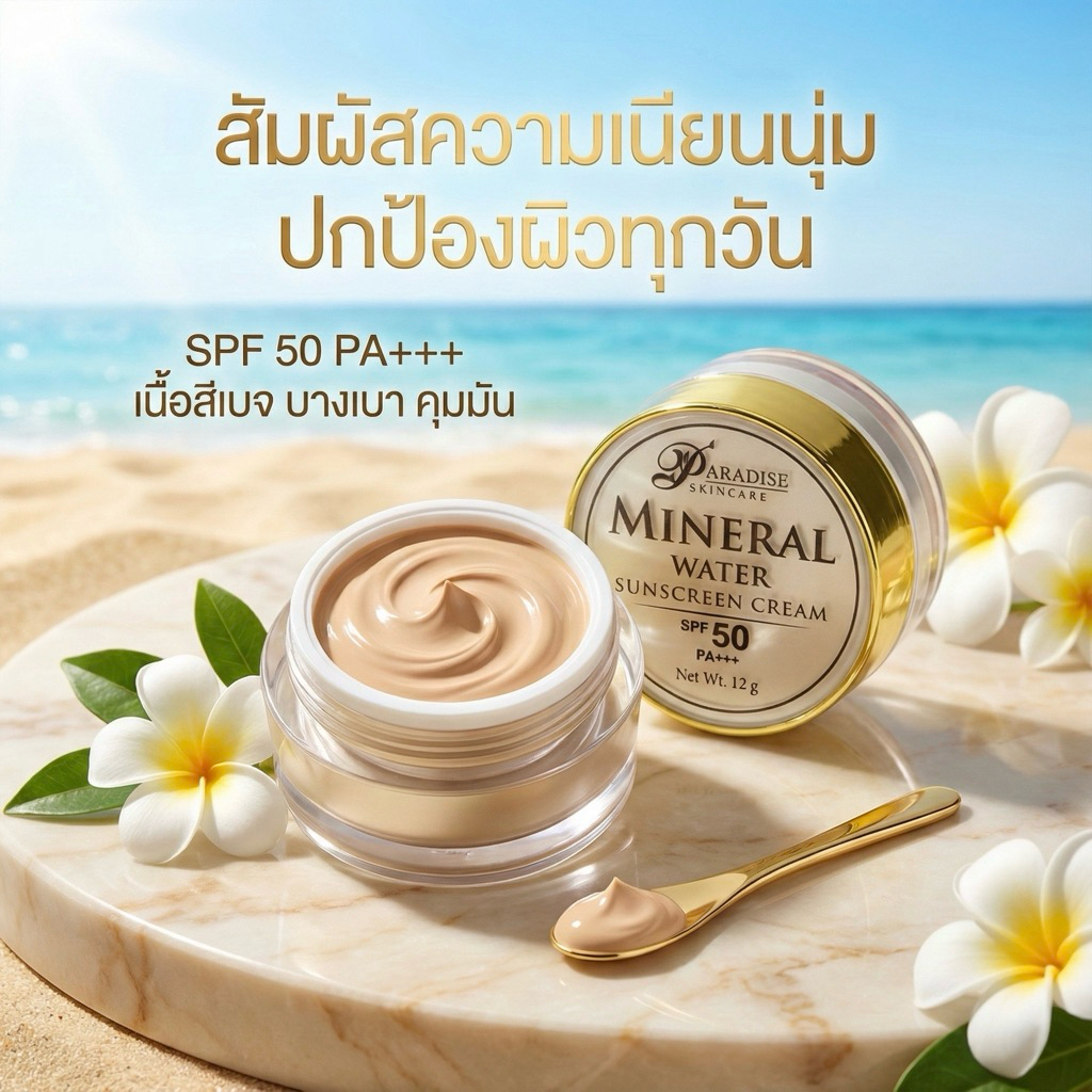 กันแดดBBน้ำแร่ SPF50 ขนาด12g.กันน้ำ กันเหงื่อ