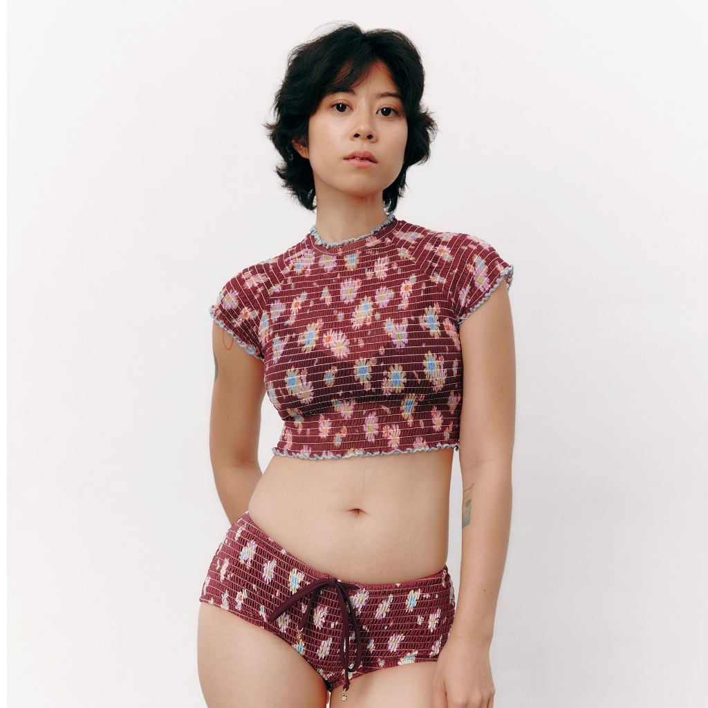APRILPOOLDAY SASHA MESH SMOCK TOP