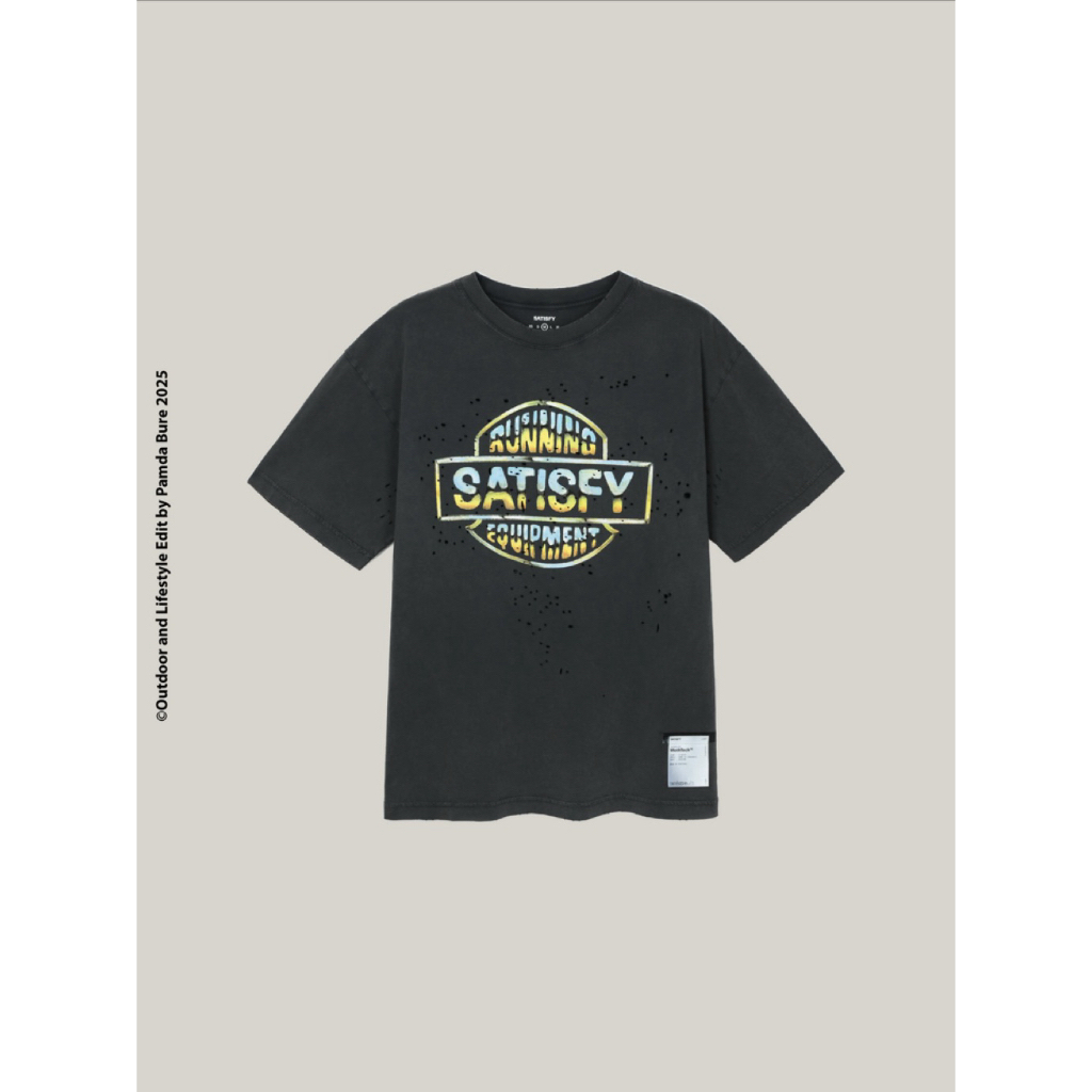 🚩SATISFY Running “Running Equipment” MothTech™ T-Shirt Aged Black