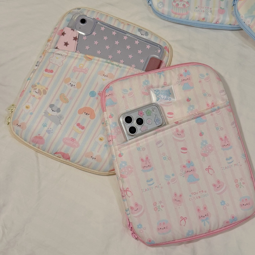 carryme กระเป๋าใส่iPad💻Tablet ไม่เกิน 11 นิ้ว พร้อมซิป มีใยนุ่ม กันกระแทกระดับหนึ่ง มีช่องจัดเก็บของ