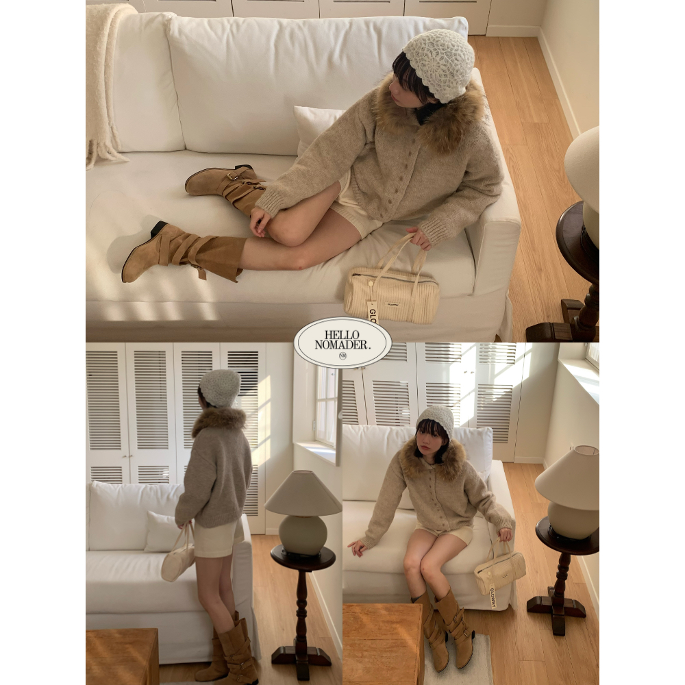 NOMADE.& พร้อมส่ง Marybone {เสื้อคาร์ดิแกนปกขน}