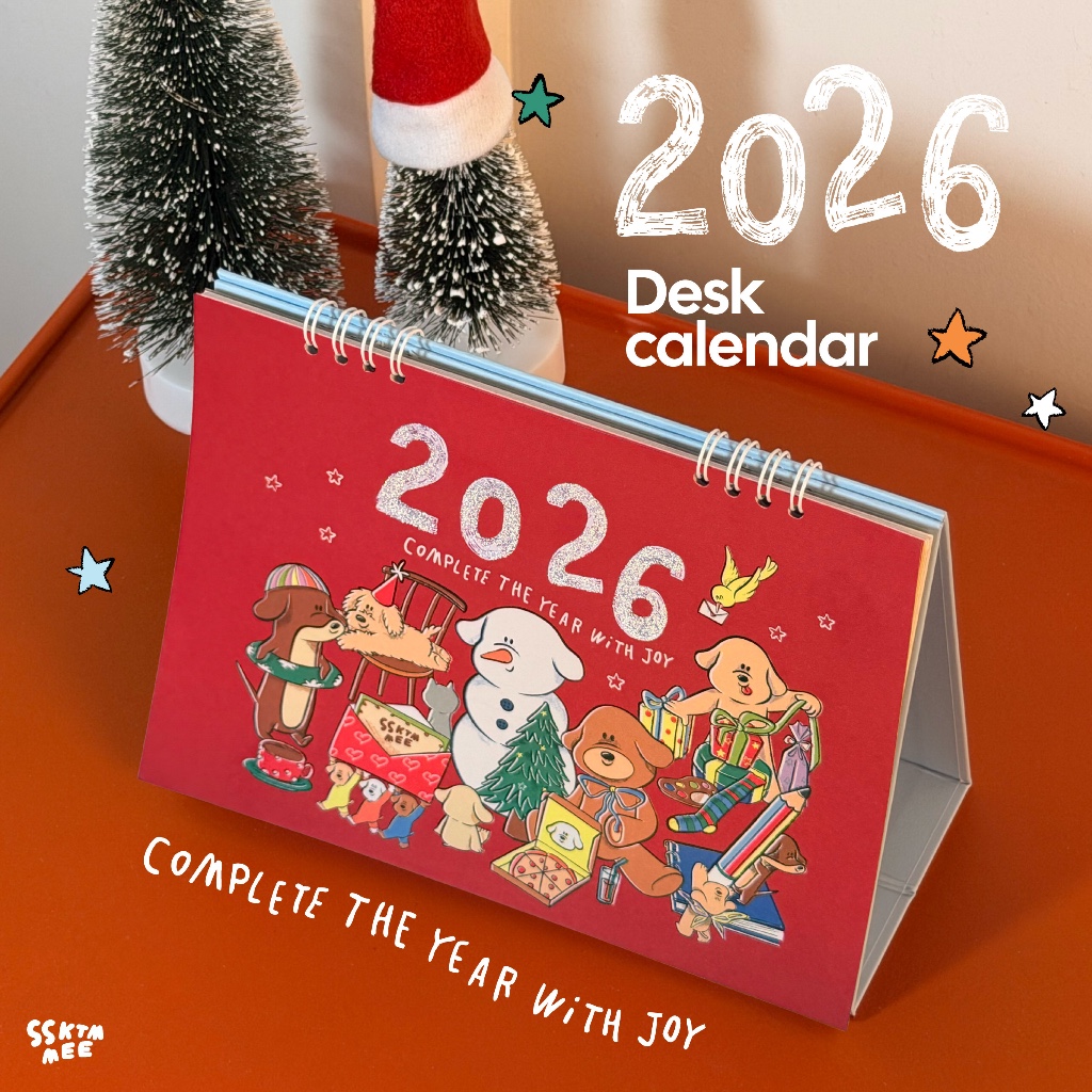 ssktmmee - 2026 Calendar เซ็ตปฏิทินตั้งโต๊ะ 2569 โปสเตอร์และการ์ดระบายสี