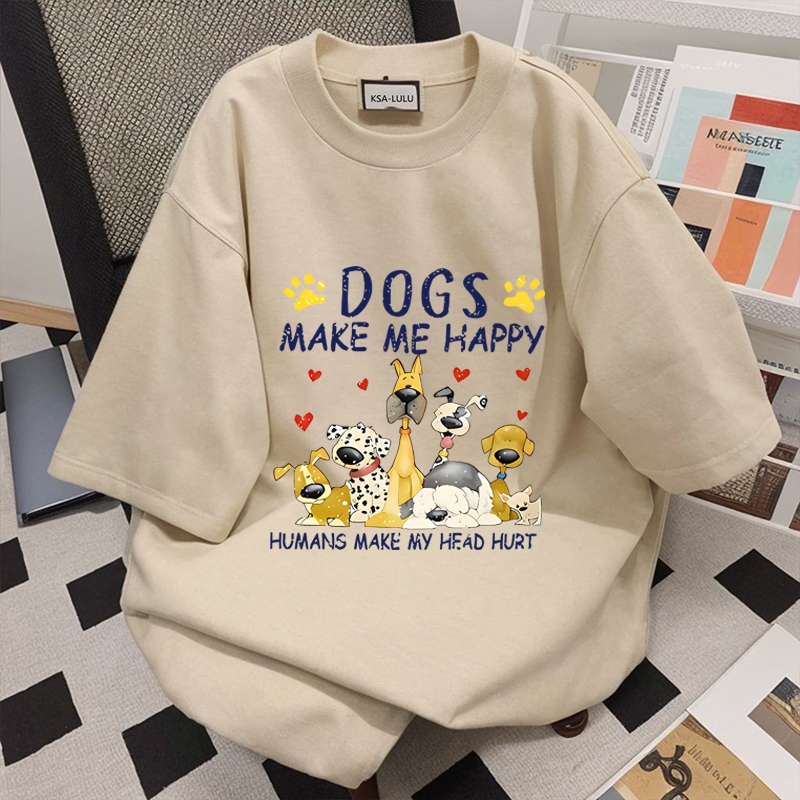 เสื้อยืดผ้าฟอกผู้หญิงและผู้ชาย ผ้าคอตตอน 100% oversize เสื้อผ้าสาวอวบไซส์ใหญ่ เสื้อโอเวอร์ไซส์แบบเท่ๆ ลายการ์ตูนน่ารักๆ