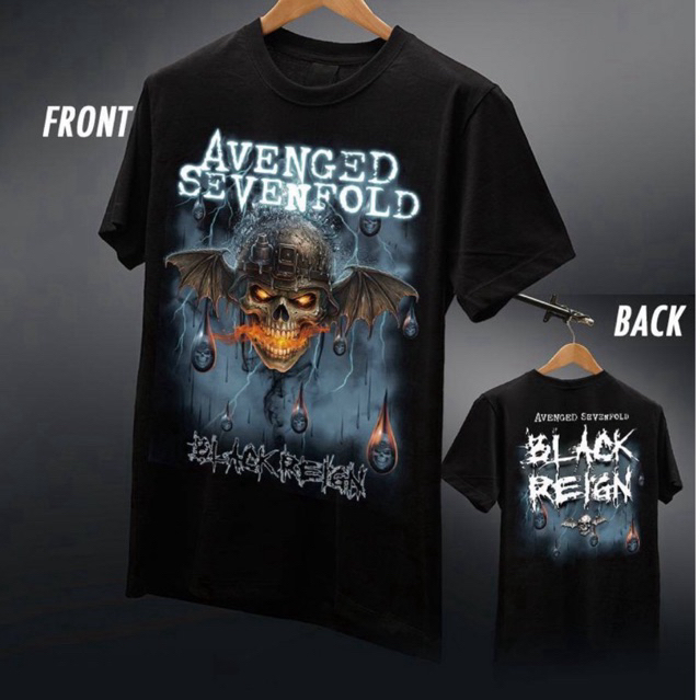 เสื้อผ้าฟอก-ผ้าดำวงA7X ค้างคาวพ่นไฟ(เรืองแสง)ป้ายRockTees ผ้าCotton100