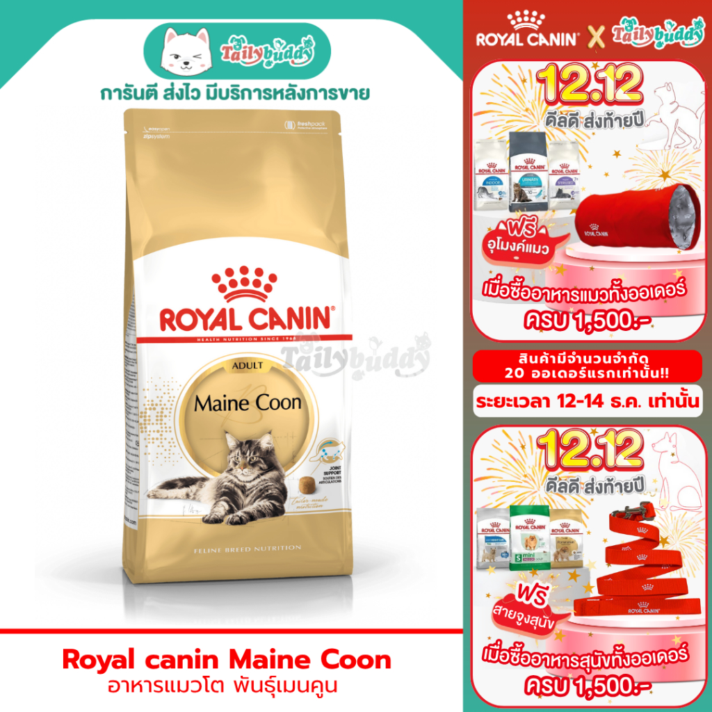 (พร้อมส่ง) Royal canin maine coon อาหารแมวโต พันธุ์เมนคูน (2kg)