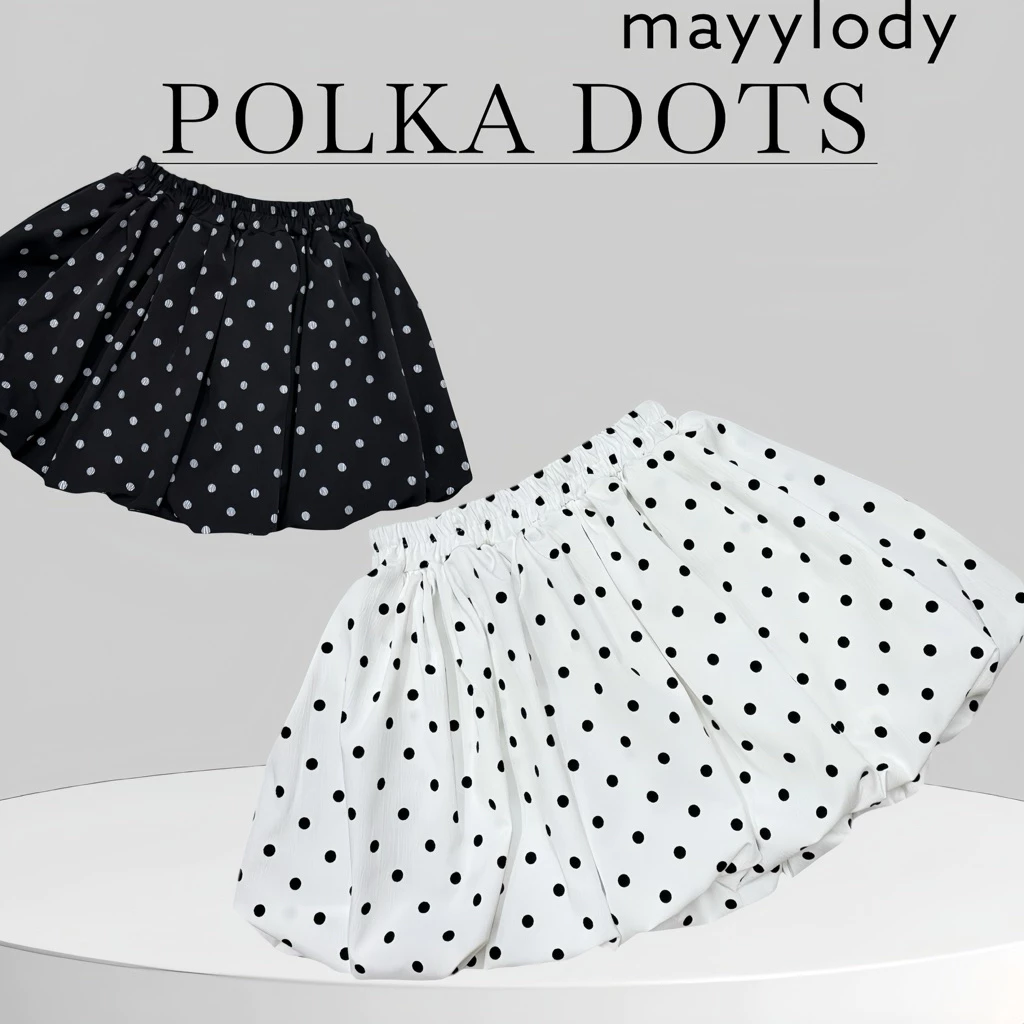 🩵mayylody🩵 Polkadot Balloon Skirt กระโปรงบอลลูน ลายจุด สุดฮิต (มีซับใน)🌷🪞🛍️เอวยืดถึง-36 นิ้ว กระโปรงลายจุด ติดแกรม