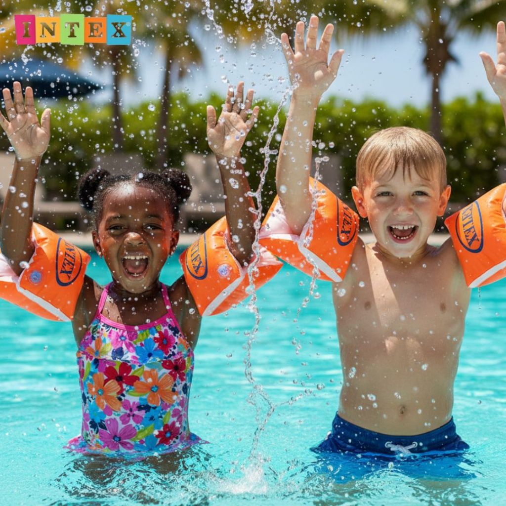 INTEX ปลอกแขน ปลอกแขนว่ายน้ำ ห่วงยางสวมแขนว่ายน้ำ Deluxe Inflatable Arm Band Floaties รุ่น 58642