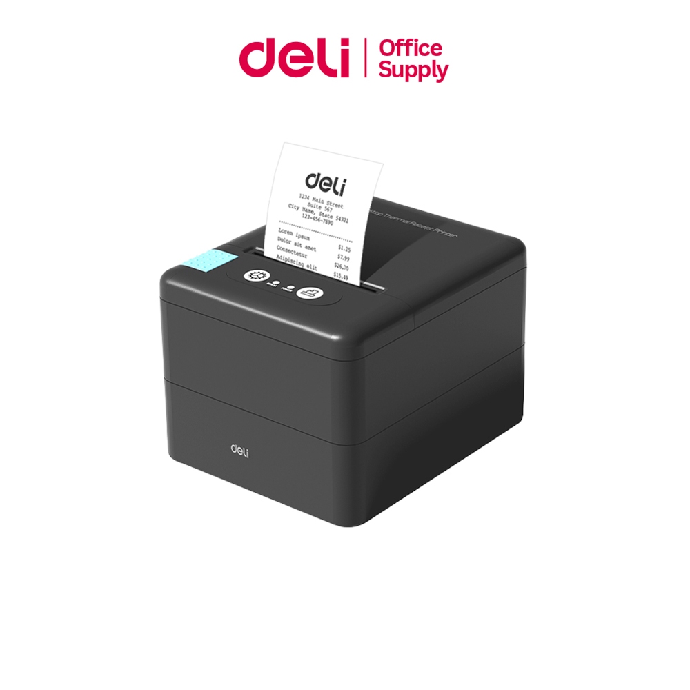 Deli  เครื่องพิมพ์ความร้อน เครื่องปริ้นใบเสร็จ พิมพ์เร็ว 90mm/s รองรับกระดาษ 58 mm Receipt printer