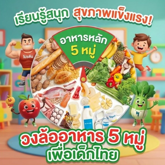 สื่อการสอน วิชาสุขศึกษา วงล้อหมุน อาหารหลัก 5 หมู่