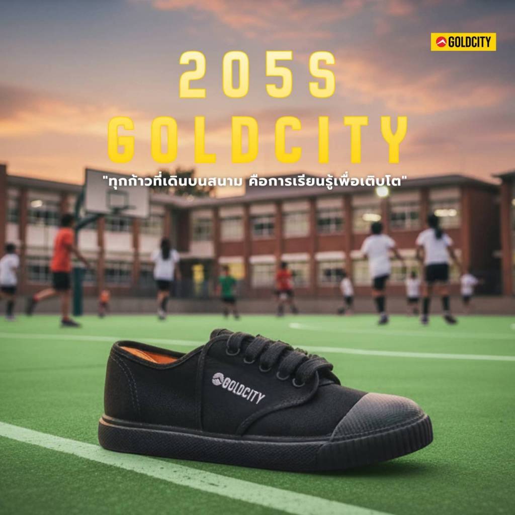 GOLDCITY รองเท้านักเรียน  พื้นยางพารา  รุ่น 205S ไซส์ 28-50